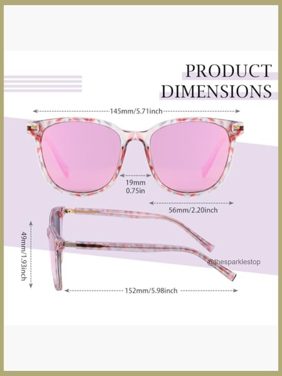 Mirrored Polarized Sunglasses with UV Protection, Cat Eye Frame main image 4